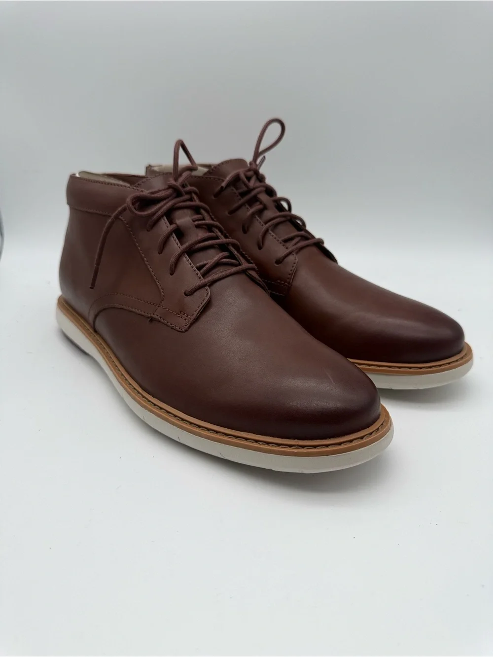 BRAND NEW Clarks Draper Mid Brown Leather Casual Comfort Chukka Mens Sz 11 M